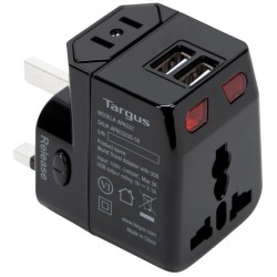 WORLD TRAVEL POWER ADAPTER WITH DUAL USB CHARGIN PORTS